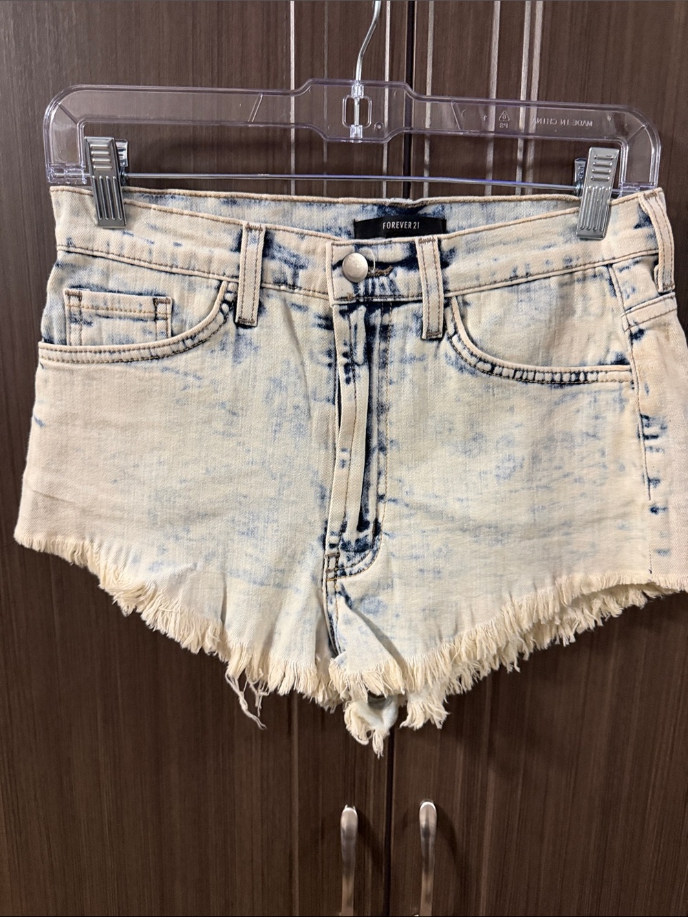 Forever 21 Bleached Blue and White Denim Cutoff Shorts